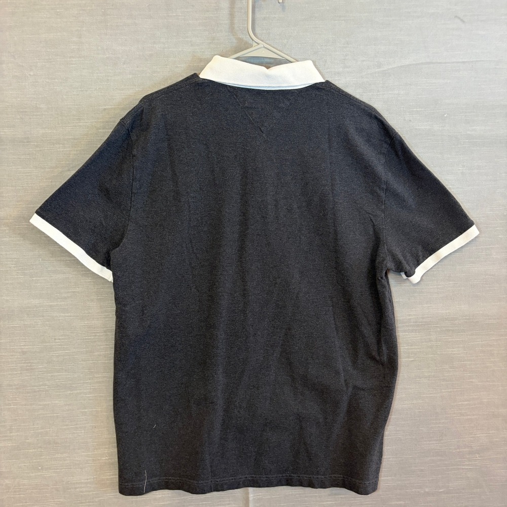 Tommy Hilfiger Polo‎ Shirt XL Gray 85 Logo Preppy Streetwear Cotton Top - Picture 3 of 11